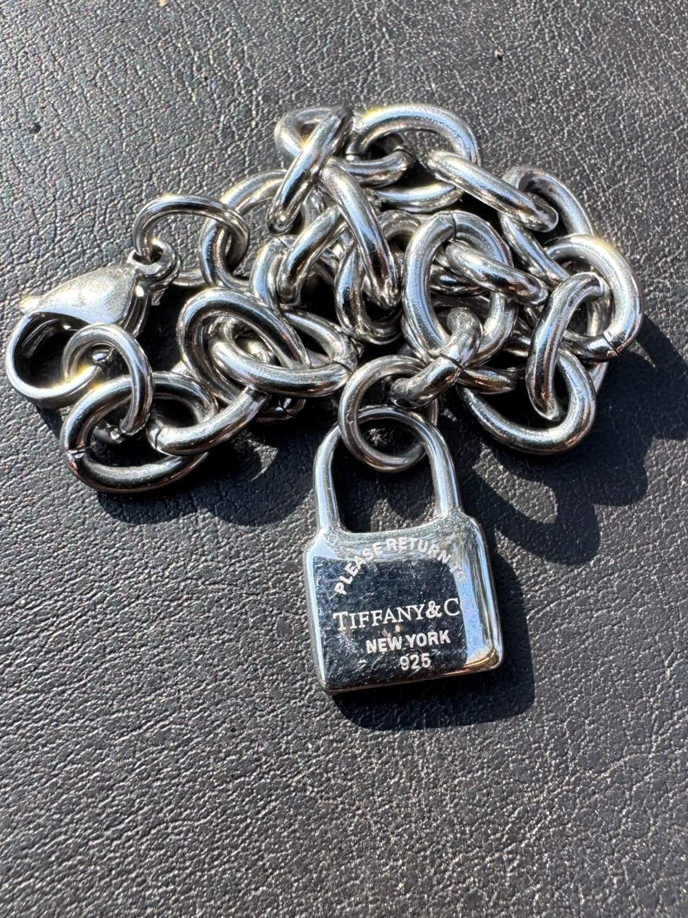 Tiffany & Co. Sterling Silver Padlock Link Bracelet - Silver
